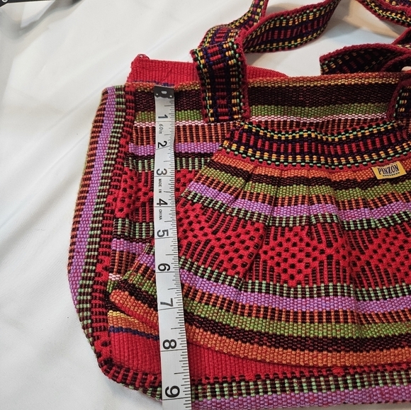 Hand Crafted bag multicolored tote style Pinzon Artesanias Handmade embroidery - Picture 7 of 17
